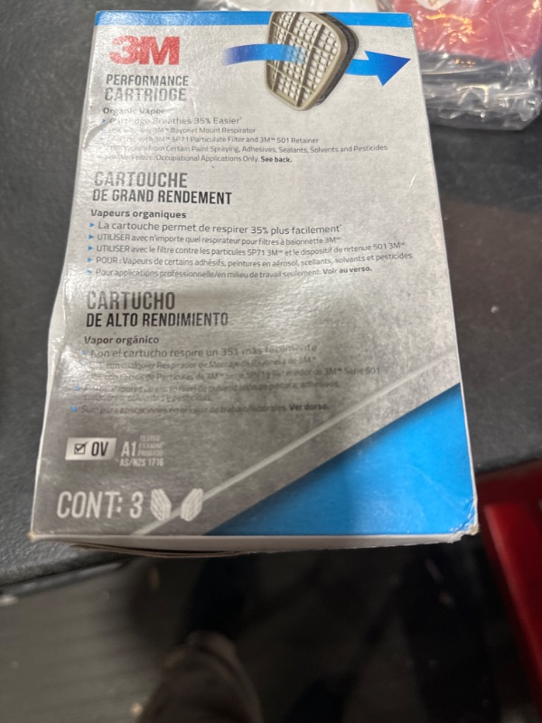 Photo 1 of 3M Organic Vapor Replacement Respirator Cartridge 6001PB1-3, For use with 3M 6000, 6500 and 7500 Series Facepieces, 3-Pairs