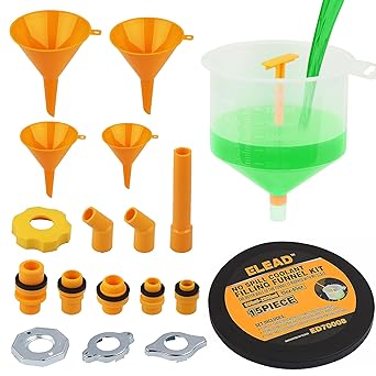 Photo 1 of 15 PCS No-Spill Coolant Funnel Kit Radiator Funnel burping kit funnels for Filling Bottles Universal Fitment Aplicable to Any Vehicle funnels for Automotive use 4PCS Round Kitchen Funnel
