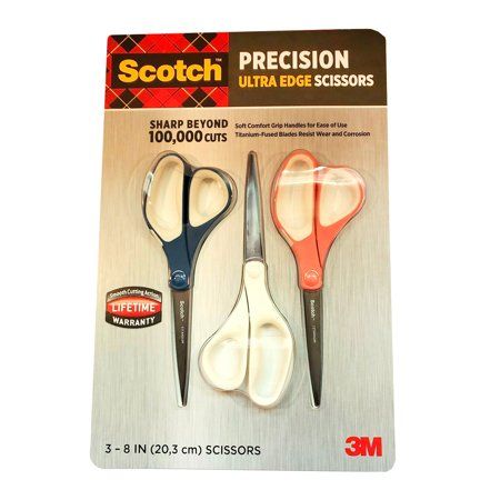 Photo 1 of 3M Scotch Precision Ultra Edge 8 Scissor 3-count
