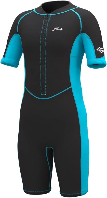 Photo 1 of Hevto Kids Wetsuit for Boys Girls Toddler Youth 3/2mm Neoprene Full Shorty Wet Suits in Cold Water for Surfing Swimming Diving