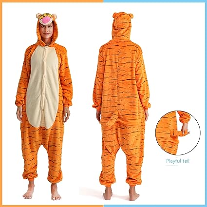 Photo 1 of Griong Fit Snug Adult Onesie Costume Pajamas, Unisex Flannel Cosplay Animal One Piece Halloween Sleepwear Homewear SIZE MEDIUM
