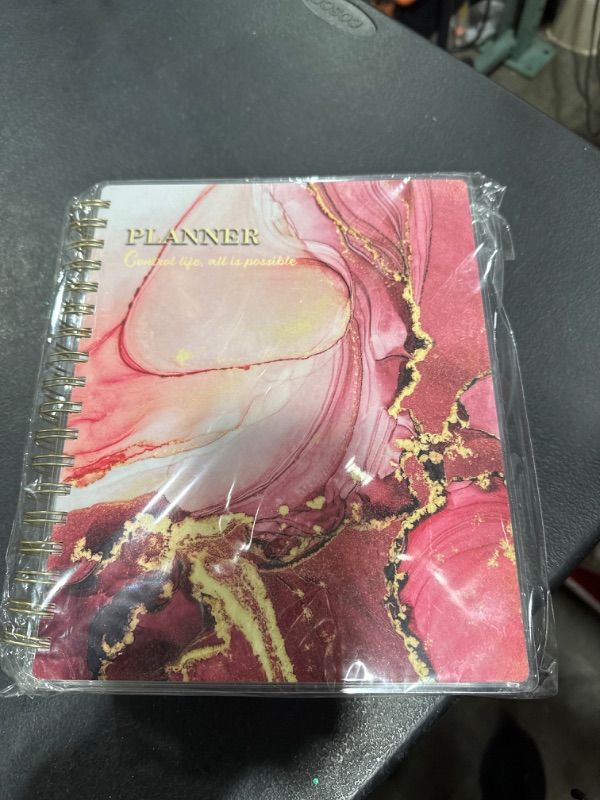 Photo 1 of Arundhati Large PVC Undated Daily Planner 9.8x8.5", 18 Months Daily Weekly Monthly Planner Yearly Agenda,294 Pcs Planners 2024-2025 for Women and Men, Monthly Tabs, Bookmark, Notes Sets, Double Folder vermillion