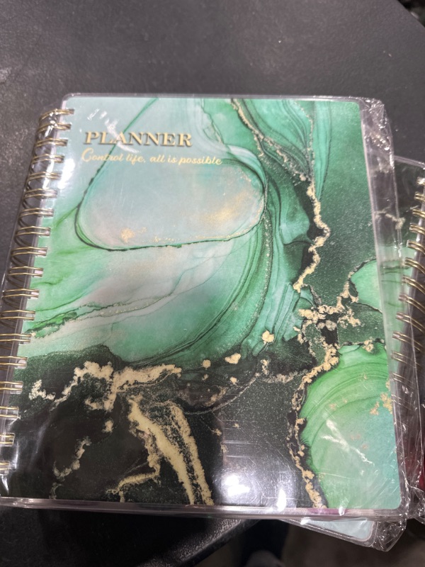 Photo 2 of Arundhati Large PVC Undated Daily Planner 9.8x8.5", 18 Months Daily Weekly Monthly Planner Yearly Agenda,294 Pcs Planners 2024-2025 for Women and Men, Monthly Tabs, Bookmark, Notes Sets, Double Folder Jasper