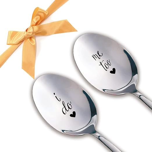 Photo 2 of I Do Me too,2 Pcs Engraved Stainless Spoon Couple Gifts?Husband wife gift for/Wedding/Anniversary/Valentines day?Love gift for boyfriend/Girlfriend
