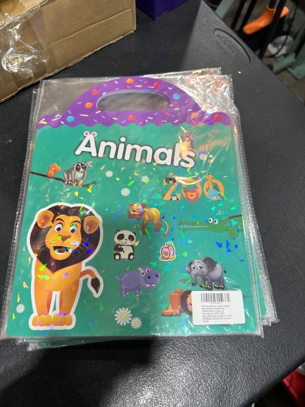 Photo 1 of Reusable Sticker Books for Kids 2-4,3 Sets Animals Dinosaur A Fairy Tales Sticker Activity Quiet Busy Books for Toddler,Preschool Educational Learning Toys Travel Gift for Girls Boys

