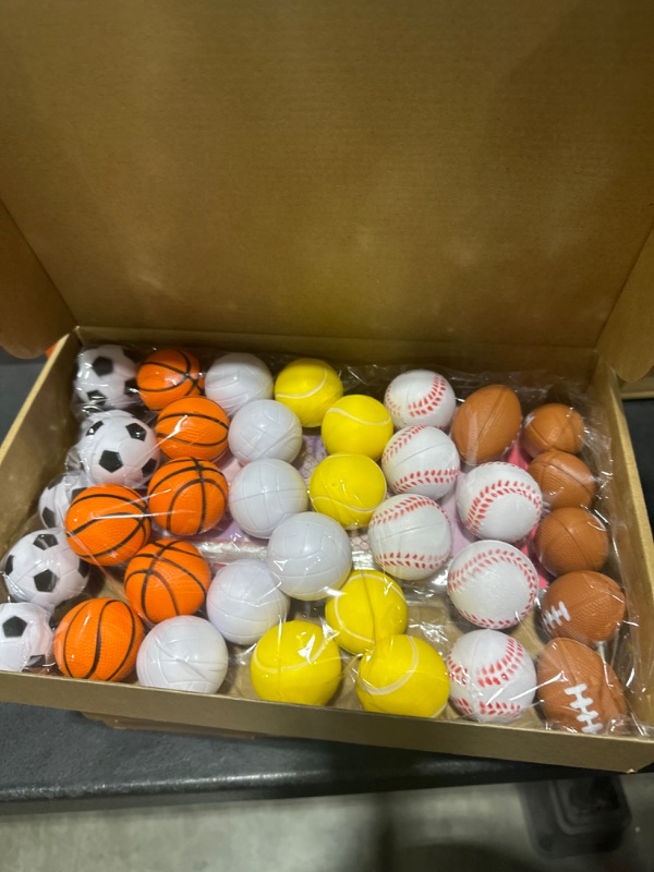 Photo 2 of 36 Pack 3D Valentine's Day Cards for Boys Girls with Mini Sport Squeeze Foam Balls for Classroom Valentine's Gifts Exchange Stress Relief Balls for Sports Valentines Party Favor Supplies