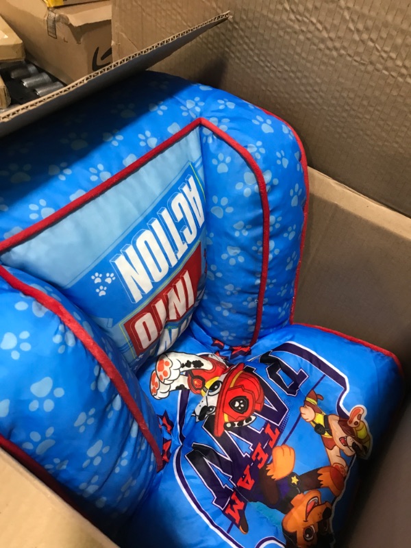 Photo 2 of Idea Nuova Paw Patrol Kids Nylon Bean Bag Chair with Piping & Top Carry Handle Large