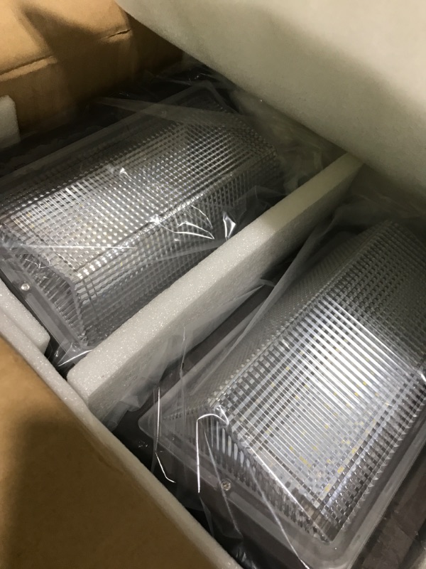 Photo 2 of 4PACK Dusk to Dawn 100W LED Wall Pack Light Fixture, 13000LM 400-600W HPS/HID Equivalent, 5000K Daylight Commerical/Industrial Outdoor Security lighting, ETL for Parking Lot,Warehouse,Entrance 100w-bronze