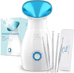 Photo 1 of NanoSteamer Large 3-in-1 Nano Ionic Facial Steamer with Precise Temp Control - Humidifier - Unclogs Pores - Blackheads - Spa Quality - Bonus 5 Piece Stainless Steel Skin Kit (Teal)