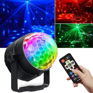 Photo 1 of Disco Ball Light,Halloween Party Decorations Lights, USB LED Mini Sound Activated DJ Dance Stage Light Colourful RGB Strobe Lamp for Home Room Dance Karaoke Xmas Happy Birthday Wedding Club Show