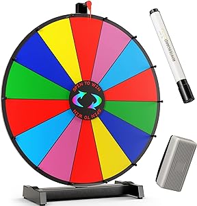 Photo 1 of 18 INCH HEAVY DUTY SPINNING PRIZE WHEEL 14 SLOTS COLOR TABLETOP ROULETTE SPIN