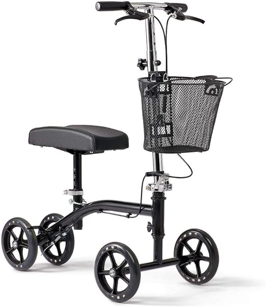 Photo 1 of Medline Steerable Knee Walker, Large 8" Wheels, Adjustable Height and Storage Bag, Supports up to 300 lbs, 