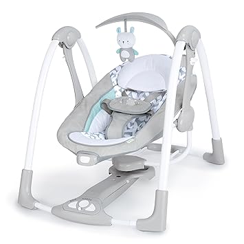 Photo 1 of Ingenuity ConvertMe 2-in-1 Compact Portable Automatic Baby Swing & Infant Seat, Battery-Powered Vibrations, Nature Sounds, 0-9 Months 6-20 lbs (Raylan)