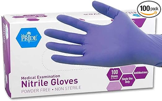 Photo 1 of MedPride Powder-Free Nitrile Exam Gloves, Large, Large (Pack of 100)