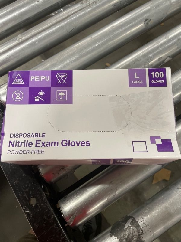 Photo 2 of MedPride Powder-Free Nitrile Exam Gloves, Large, Large (Pack of 100)