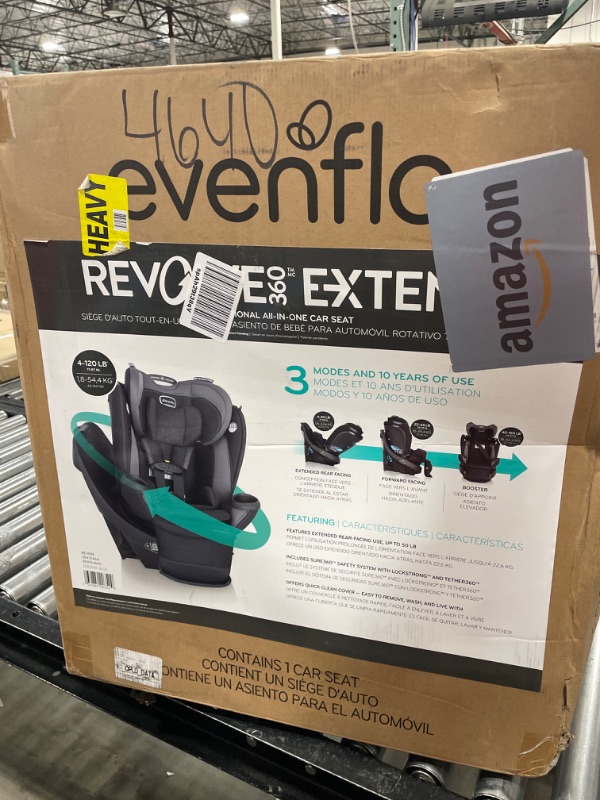 Photo 2 of Evenflo Revolve 360 Extend All-in-One Rotational Convertible Car Seat with Quick Clean Cover - Revere