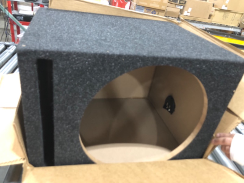 Photo 4 of  Single Vented 12 Inch Subwoofer Box - Premium Subwoofer Box Improves Audio Quality, Sound & Bass - Car Subwoofer Boxes & Enclosures with Nickel Finish Terminals