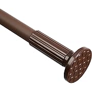 Photo 1 of Tension Shower Curtain, Spring Shower Tension Curtain Rod, Closet Rod, for Windows or Shower, Rust Resistant Easy to Install, Umimile (Brown, 51-165”)

