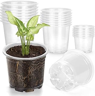 Photo 1 of OUPSAUI 21 Pack 3.5/5/6 Inch Clear Nursery Pots for Plants, Clear Plant Pots with Drainage Holes, Flexible Plastic Nursery Pots Variety Pack, Seedling Planter Seed Starter Pots(3.5+5+6 Inch)
