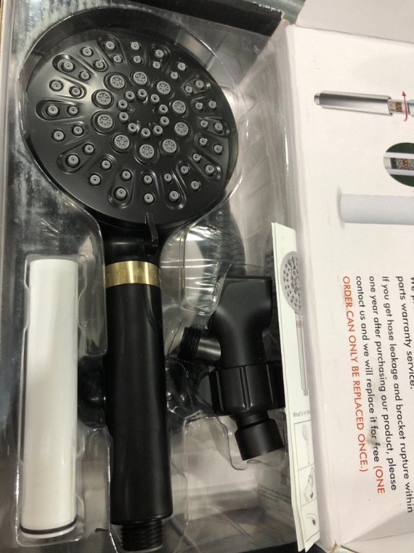 Photo 2 of Shower Head with Handheld 6 Settings High Pressure Shower Head Filter for Hard Water, 15 Stage Filtered Shower Head with Hose for Remove Chlorine Heavy Metals and Other Sediments (Matte Black)
