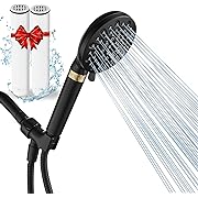 Photo 1 of Shower Head with Handheld 6 Settings High Pressure Shower Head Filter for Hard Water, 15 Stage Filtered Shower Head with Hose for Remove Chlorine Heavy Metals and Other Sediments (Matte Black)
