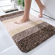 Photo 1 of Luxury Bathroom Rug Mat 24x16, Extra Soft and Absorbent Microfiber Bath Rugs, Non-Slip Plush Shaggy Bath Carpet, Machine Wash Dry, Bath Mats for Bathroom Floor, Tub and Shower, Brown