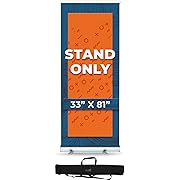 Photo 1 of Heavy Duty Premium Retractable Banner Stand with Widened Base and Adjustable Sizing by DreamController I Silver Aluminum Roll Up Stand with Standard Padded Canvas Bag.
