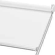 Photo 1 of ChrisDowa 100% Blackout Roller Shade, Window Blind with Thermal Insulated, UV Protection Fabric. Total Blackout Roller Blind for Office and Home. Easy to Install. White,26" W x 72" H
