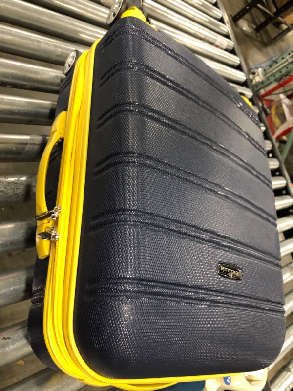 Photo 3 of Rockland Melbourne Hardside Expandable Spinner Wheel Luggage, Navy, Carry-On 20-Inch
