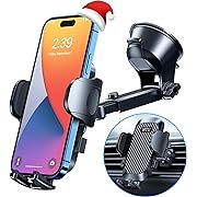 Photo 1 of HTU [Strongest Shockproof] Cell Phone Holder Car [Upgraded 5-in-1] Windshield Phone Mount, Universal Handfree Dashboard Window Vent Truck Stand for iPhone 15 14 13 12 Samsung Motorola Android, Black
