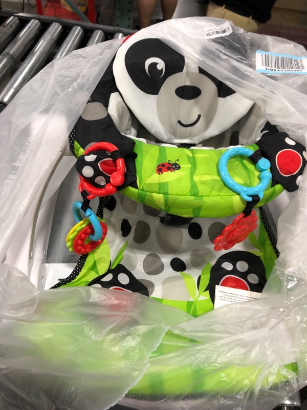 Photo 2 of Fisher-Price Portable Baby Chair Sit-Me-Up Floor Seat with Developmental Toys and Crinkle & Squeaker Seat Pad, Panda Paws
