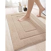 Photo 1 of DEXI Bathroom Rug Mat, Extra Soft Absorbent Premium Bath Rug, Non-Slip Comfortable Bath Mat, Carpet for Tub, Shower, Bath Room, Machine Washable, 16"x24", Beige
