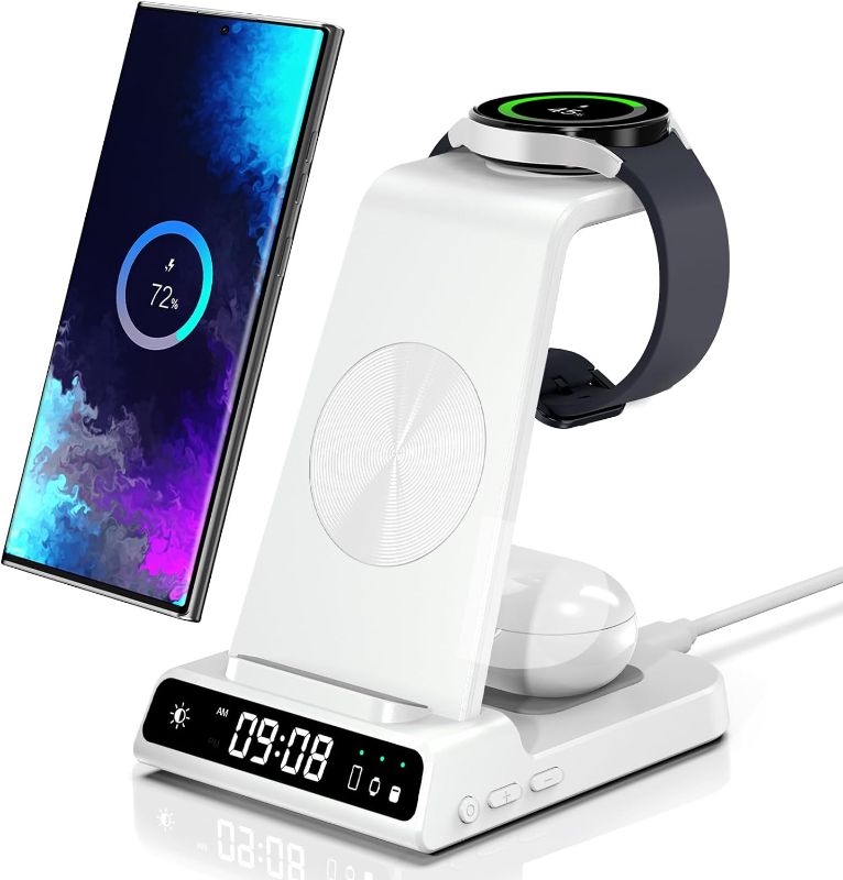 Photo 1 of Wireless Charger for Samsung, 3 in 1 Wireless Charging Station for Samsung Galaxy S24 Ultra/S23 Ultra/S22/S21/Note 20/Z Flip 5/Fold 5, Charger for Samsung...
