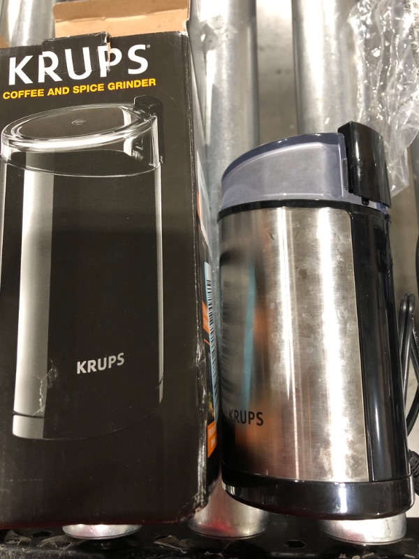 Photo 2 of Krups Stainless Steel Coffee and Spice Grinder 12 Cup Easy to Use, One Touch Operation 200 Watts Coffee, Spices, Dry Herbs Black