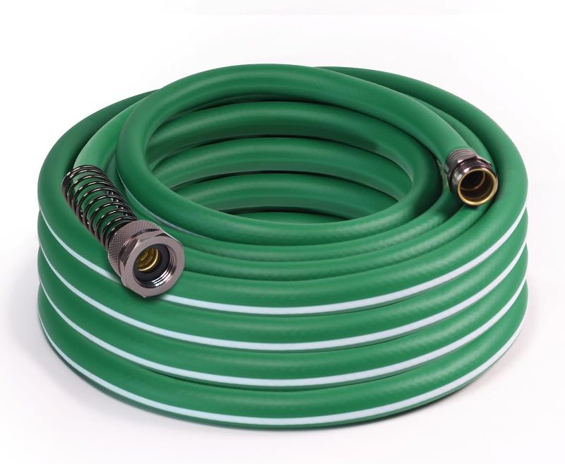 Photo 1 of Heavy Duty Garden Hose 25 ft – Outdoor Hybird Water Hose with Solid Fitting - Flexible, Kinkless, Lightweight Garden Hose for Lawn Watering, Car Washing - Burst 500 Psi (25 ft)
