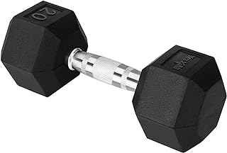 Photo 1 of  Rubber Encased Exercise & Fitness Hex Dumbbell, Single, Hand Weight For Strength Training 20