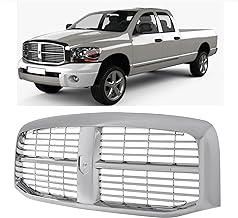 Photo 1 of EzMech Front Grille Assembly Compatible With Dodge Ram 1500 Grill 2006-2008 / Ram 2500 Grill 2006-2009 / Ram 3500 Grill 2006 2007 2008 2009 With Chrome Frame Shell With Chrome Insert