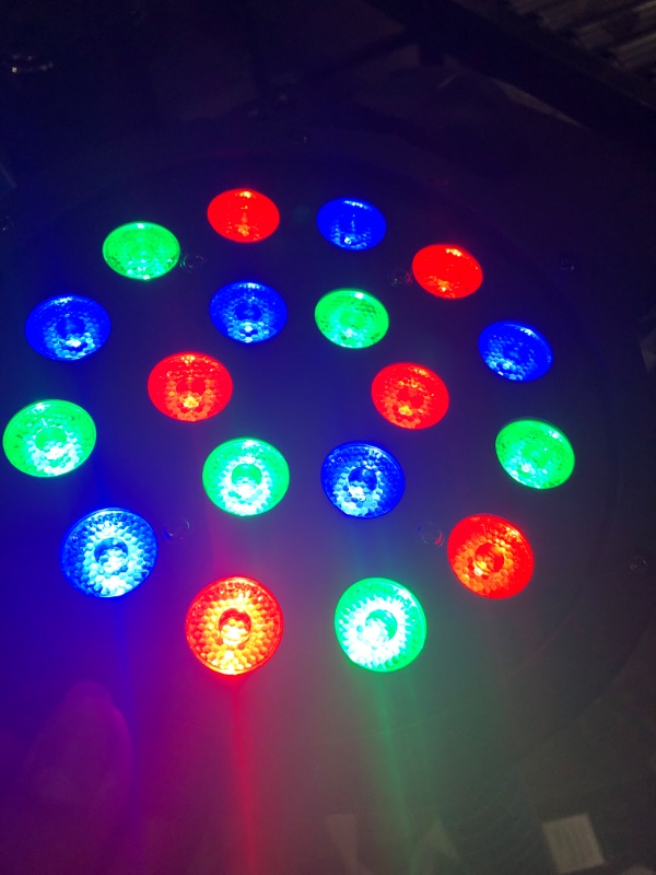 Photo 2 of CO-Z LED Stage Lights DMX, 8 pcs 18x3W RGB Par Can Lights Package with Remote Controller Sound Activated Stage Effect Lighting for Party DJ Dance Church Wedding Home Uplighting