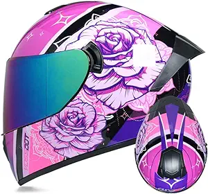 Photo 1 of Full Face Motorcycle Helmet DOT Approved Motorbike Moped Street Bike Racing Crash Helmet, Men and Women