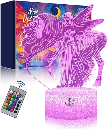 Photo 1 of Nice Dream Unicorn Night Light for Kids, 3D Night Lamp, 16 Colors Changes with Remote Control, Room Decor, Ideal Gifts for Children Girls 2 PACK 