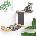 Photo 1 of 3-in-1 Cat Hammock Wall Mounted,Cat Shelves, Cat Wall Shelf,Wooden Cat Wall Furniture, Cat Wall Bed,Cat Perches for Cat,Kitty Sleeping,Playing,Climbing
