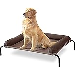 Photo 1 of Elevated Dog Bed for Large Dogs, Outdoor Raised Dog Cot with Removable and Waterproof Bolsters, Pet Cooling Dog Hammock Bed with Breathable Mesh
