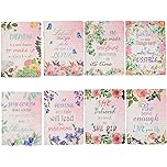 Photo 1 of 8pcs Mini Floral Inspirational Notepads Pocket Notebooks, Happy Journal Small Notebooks Bulk for Party Favors School Office Home Coworkers Travel Gift Present Supplies (8pcs-8styles, floral Inspirational)
