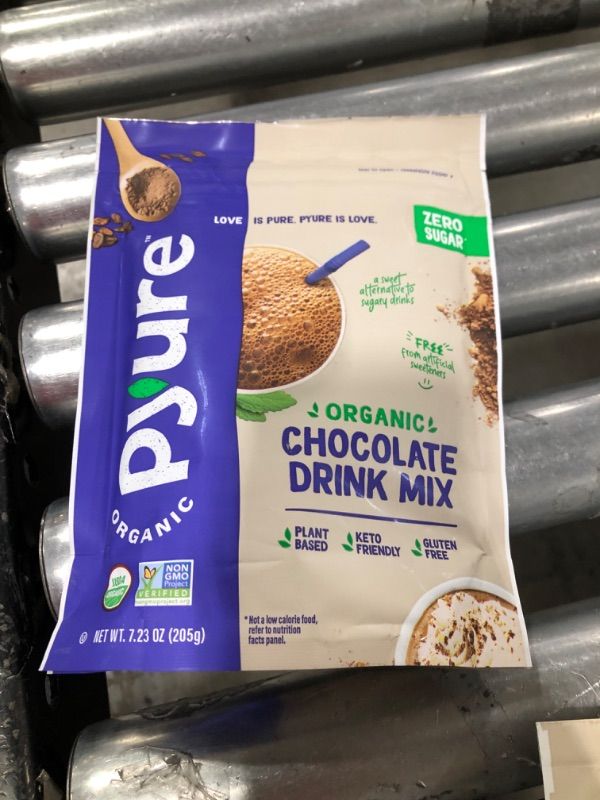 Photo 2 of Organic Chocolate Drink Mix with Cocoa by Pyure | Sugar-Free, Keto, 1 Net Carb | 7.23 Ounce EXP-08/10/2024