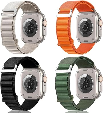 Photo 1 of 4 Sport Bands Compatible with Apple Watch 42mm, 44mm, 45mm, 49mm 38mm, 40mm, 41mm, for Men Women, Alpine Loop Nylon Band for iWatch Series SE 9 8 7 6 5 4 3 2 1/Ultra 2/Ultra, Stretchy