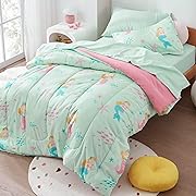 Photo 1 of SLEEP ZONE Kids Bedding Comforter Set Full/Queen Size - Super Cute & Soft Kids Bedding 7 Pieces Set with Comforter, Sheet, Pillowcase & Sham (Mermaid Princess)
