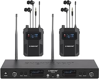Photo 1 of Phenyx Pro UHF Mono Dual Wireless in-Ear Monitor System, Metal Wireless IEM System, Sturdy Bodypack Receiver, 2x50 Frequencies, Separate Outputs,164ft Operation, Suitable for Band and Studio (PTM-22)

