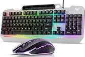 Photo 1 of AULA Gaming Keyboard, 104 Keys Gaming Keyboard and Mouse Combo with Rainbow Backlit Quiet Computer Keyboard, All-Metal Panel, Waterproof Light Up PC...
