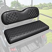 Photo 1 of  Original Golf Cart Rear Seat Cover for EZGO Club Car Yamaha(Massage Pattern), Waterproof and Sun Resistant Leather Back Seat Cover, Soft and Comfortable, Easy to Clean - Black