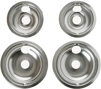 Photo 1 of GE GE68C Genuine OEM 6" and 8" Drip Pan Kit (Chrome) for GE Electric Range or Stoves